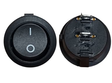 CHAVE LIGA/DESLIGA REDONDA 23MM PRETA PCT C/ 10 UNIDADES TECHNOISE