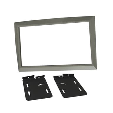 MOLDURA PAINEL 2 DIN RENAULT MEGANE/MEGANE GRAND TOUR PRATA C/ SUPORTE PRATA