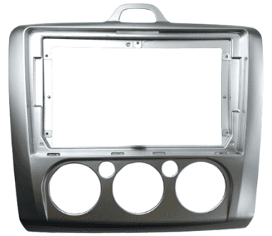 MOLDURA 9" FORD FOCUS 2008/2012 A/C ANALOGICO PRATA AIKON