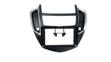 MOLDURA 9" CHEVROLET TRACKER 2013 / 2016 PRETO FOSCO COM DETALHES PRATA AIKON