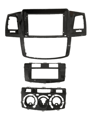 MOLDURA 9" TOYOTA HILUX 2006 / 2011 COM UMA MOLDURA AUXILIAR PARA A/C DIGITAL UMA MOLDURA AUXILIAR P