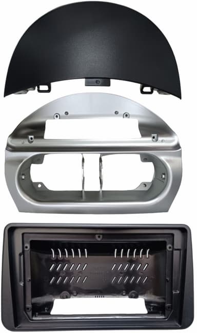 MOLDURA 9" GM CORSA MAXX / MERIVA / MONTANA PRETO FOSCO FOSCO E PRATA AIKON