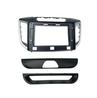 MOLDURA 10.1" HYUNDAI CRETA 2016 - 2021 COM DUAS MOLDURAS AUXILIARES PARA BOTAO DE ALERTA E RELOGIO