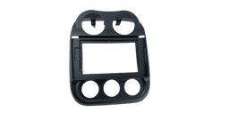 MOLDURA 10.1" JEEP COMPASS 2017 - 2021 BLACK PIANO COM DETALHES PRATA AIKON