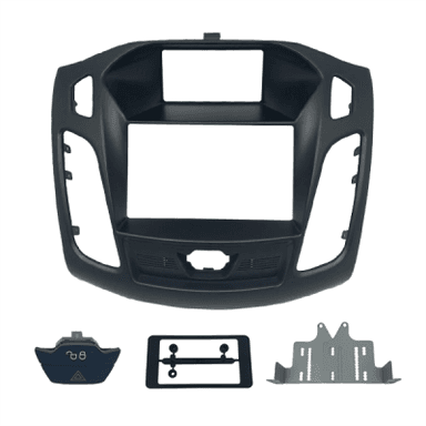 MOLDURA 7" FORD FOCUS 2013/2019 PRETA COM BOTAO ALERTA + TRAVA/DESTRAVA FIAMON