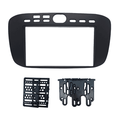 MOLDURA PAINEL 2 DIN FIAT PUNTO 2013/2017 LINEA 2015/2016 PRETO FOSCO