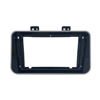 MOLDURA PAINEL 2 DIN 9" NISSAN KICKS BLACK PIANO COM FRISO PRATA PADRAO CHINES