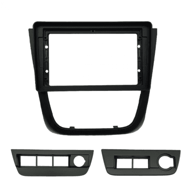 MOLDURA 9" FLUTUANTE GOL G5 SAVEIRO VOYAGE COM SUPORTE 4 BOTOES - PRETA