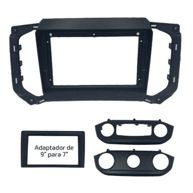 MOLDURA PAINEL 2 DIN 9" S10 2016> AR DIGITAL + ANALOGICO