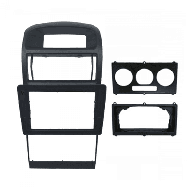 MOLDURA 9" FLUTUANTE CHEVROLET ASTRA HATCH E SEDAN 1998/2011 AR ANALOGICO E AR DIGITAL PRETA FIAMON
