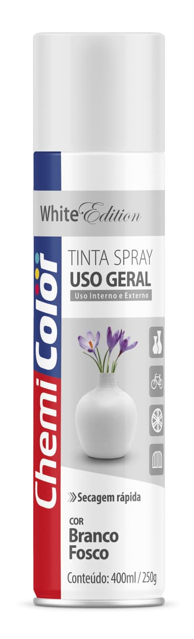 TINTA SPRAY BRANCO FOSCO CHEMICOLOR 400ML