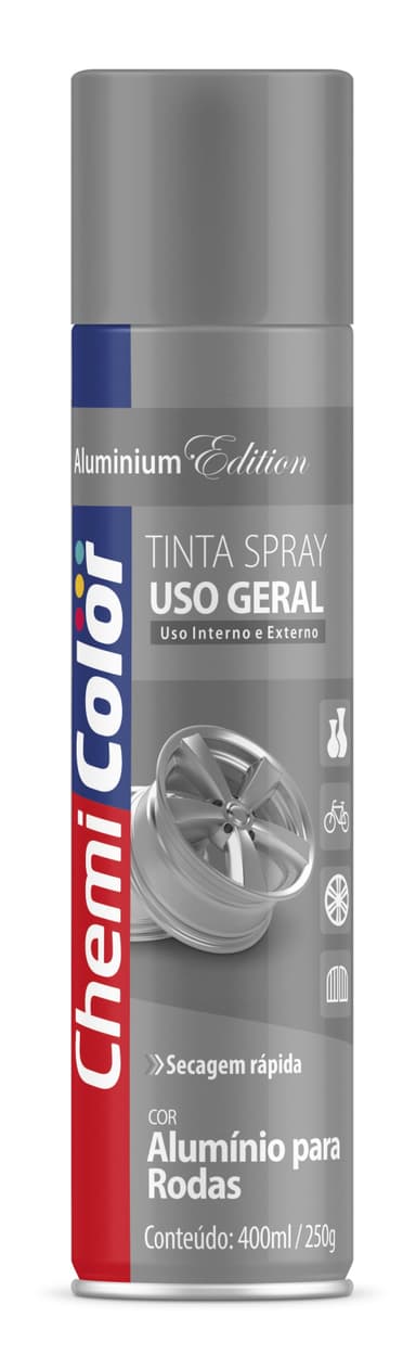 TINTA SPRAY ALUMINIO P/ RODAS CHEMICOLOR 400ML