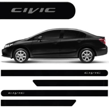 FRISO LATERAL NEW CIVIC 2012 PRETO CRISTAL