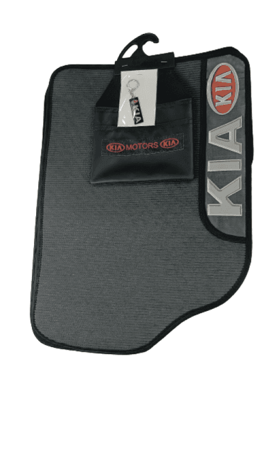 TAPETE BORRACHA 4PCS 2 LOGO KIA C/ LIXEIRA E CHAVEIRO PERSONALIZADO