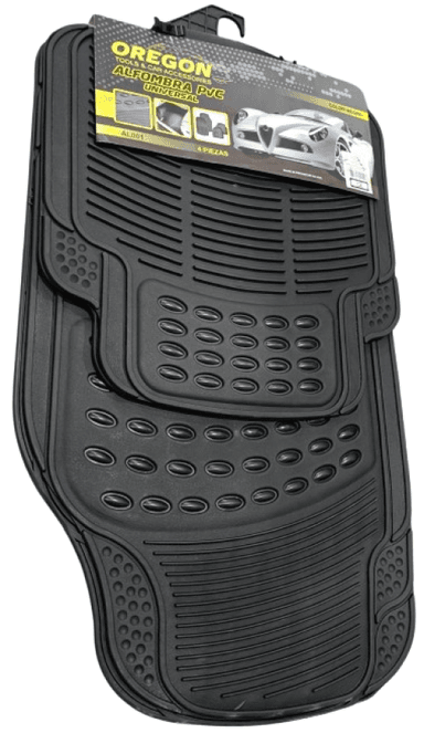 TAPETE BORRACHA REFORCADO  PRETO 4 PCS