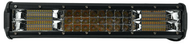 BARRA DE LED 72 LEDS 3030 12- 36V 38X7,5X6 CM 216W AMBAR + WHITE C/ FUNCAO STROBO