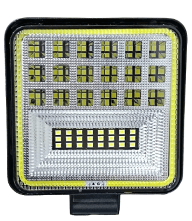FAROL DE LED QUADRADO 42 LEDS 3030 126W + RING WHITE 12/36V