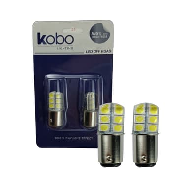 LAMPADA LED 2 POLOS 1157/1034 SILICA GEL LED COB 12V BRANCO PAR