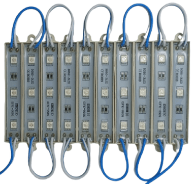 TABELA RIGIDA 3 LED 5050 SMD AZUL 12V CARTELA C/ 10 UNIDADES