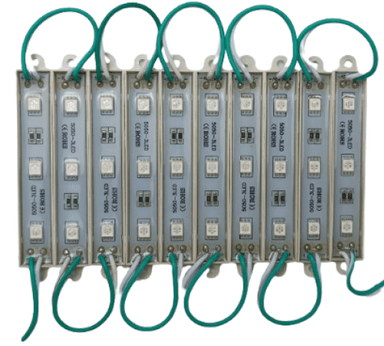 TABELA RIGIDA 3 LED 5054 SMD VERDE 12V CARTELA C/ 10 UNIDADES