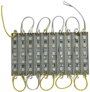 TABELA RIGIDA 5 LED 5050 SMD AMARELO 12V CARTELA C/ 10 UNIDADES