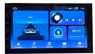 CENTRAL MULTIMIDIA ANDROID 2 DIN 7" 2/32G C/ CARPLAY E ANDROID AUTO