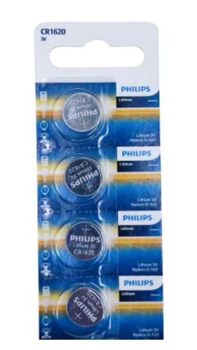 PILHA P/ ALARME CR1620 MOEDA PHILIPS EMB. C/4