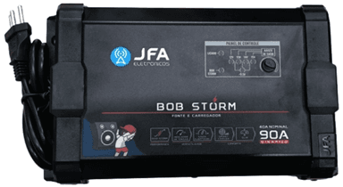 FONTE CARREGADOR DE BATERIA 90 AMPERES AMP BOB STORM JFA