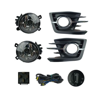 FAROL DE MILHA VW GOL G7 VOYAGE 2016 / 2019 MOLDURA CROMADA BOTAO MOD. ORIGINAL