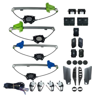 KIT VIDRO FOX 4P COMPLETO ATE 2009 MOLDURA CINZA CLARA C/ LOOK DOOR E BLOQUEIO INTER TRASEIRO