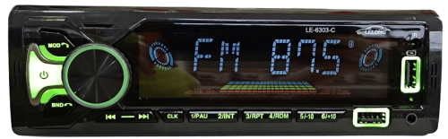 Radio lelong le6303c 4x65w 2 entrada usb/sd/bt/controle/7 cores