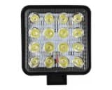 FAROL DE LED QUADRADO 27W  16 LEDS REFORCADO 12/24V RAYX