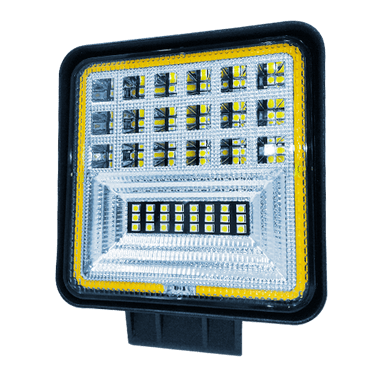 FAROL DE LED QUADRADO 42 LEDS 10 - 80V ANGEL EYES AMBAR