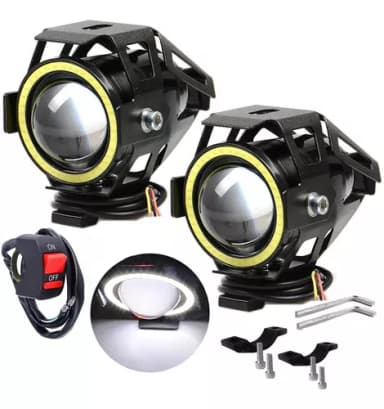 FAROL DE LED PARA MOTO BRANCO 27W UNIDADE C/ CHAVE LIGA /  DESLIGA RAYX