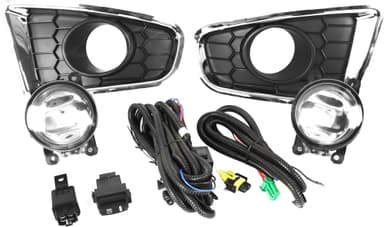 FAROL DE MILHA SANDERO 2012 > 2014 MOLDURA CROMADA BOTAO MODELO ORIGINAL SHOCKLIGHT