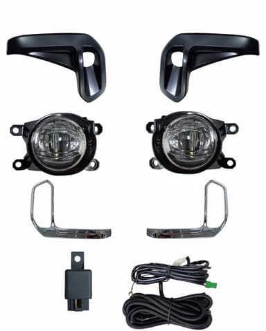 FAROL DE MILHA HILUX 2021 > FAROL EM LED MOLDURA CROMADA BOTAO MODELO ORIGINAL SHOCKLIGHT