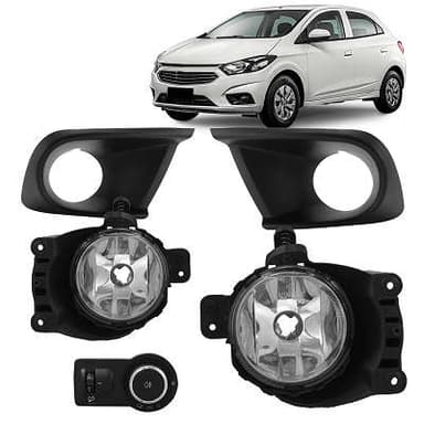 FAROL DE MILHA ONIX LS 2013/2016 / LT 2015/2016 COM MOLDURA BOTAO MODELO ORIGINAL TIGER