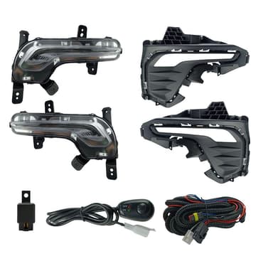FAROL DE MILHA DRL ONIX / ONIX PLUS PREMIER 2020 MOLDURA PRETA BOTAO UNIVERSAL TIGER
