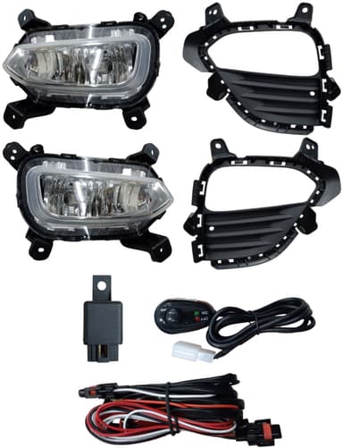 FAROL DE MILHA CRETA 2016 ATE 2018 COM MOLDURA PRETA BOTAO UNIVERSAL TIGER