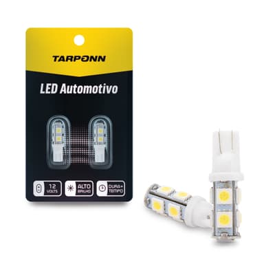 LAMPADA LED PINGAO T10 5050 9 SMD BLISTER 1 PAR