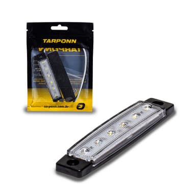 LANTERNA LATERAL LED BRANCA 12/24V 6 LEDS TARPONN