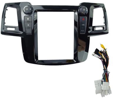 MOLDURA TESLA 9.7" COM CHICOTE / CANBOX SW4 / HILUX 2005 / 2016 BLACK PIANO 2 MIX