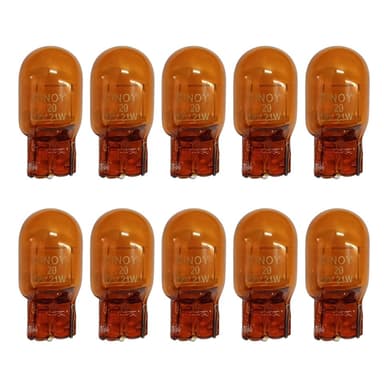 LAMPADA PINGAO 6941 1 POLO ESMAGADA 12V 21W COMUM AMBAR CX C/ 10 UNID.