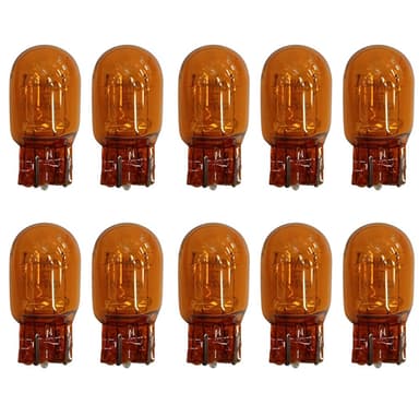 LAMPADA PINGAO 6942 2 POLOS ESMAGADA 12V 21W COMUM AMBAR CX C/ 10 UNID.