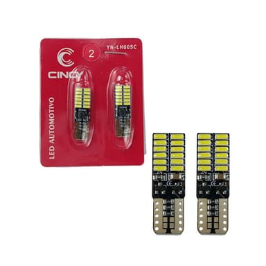 LAMPADA LED PINGAO T10 24 SMD CANBUS CANCELER BRANCO