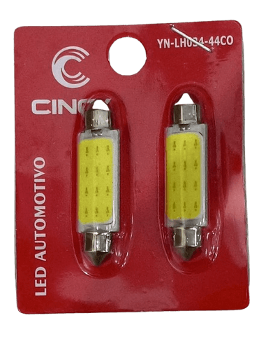 LAMPADA LED TORPEDO 44MM 4 SMD 5050 BRANCO 12V 60W PAR CINOY