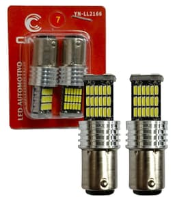 LAMPADA LED 2 POLOS 45 LEDS SMD BRANCO BASE BA15D P21W 1157 PAR CINOY