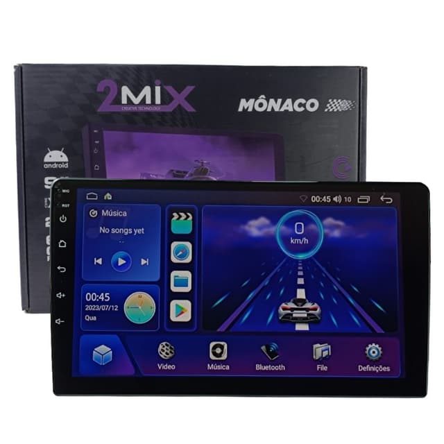 Central multimidia android 2 din 9" 2 mix q led monaco car play 2gb/64gb