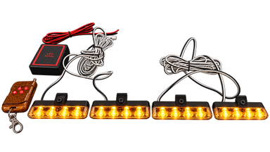 Kit led com strobo amarelo grade 12v c controle KIT LED COM STROBO AMARELO GRADE 12V C- CONTROLE