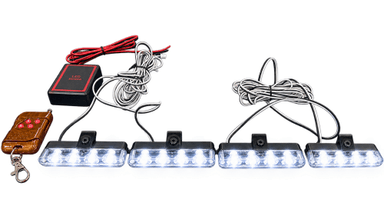 Kit led com strobo branco grade 12v c controle KIT LED COM STROBO BRANCO GRADE 12V C- CONTROLE